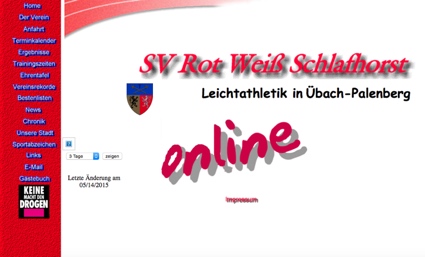 Die alte Internetseite des SVRW Schlafhorst wird abgelöst